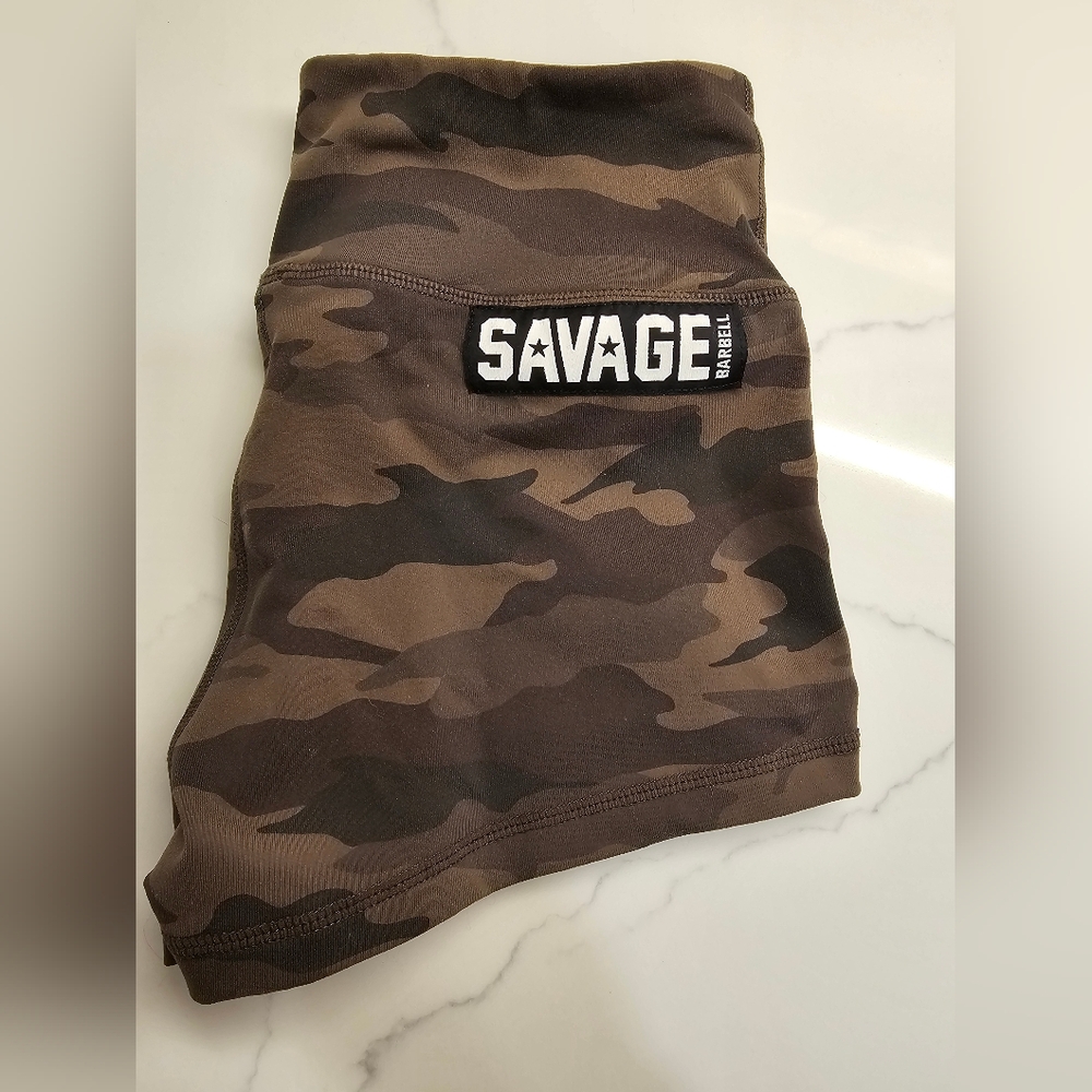 Savage Barbell Camo Workout Shorts Size Small